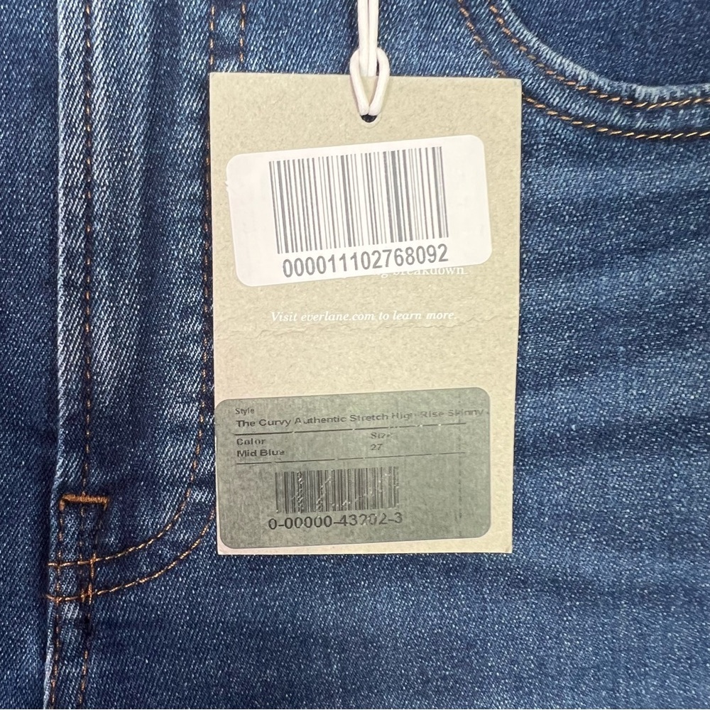 Everlane The Curvy High Rise Skinny Denim Jeans New Women Size 27 Preppy Work - Picture 6 of 7